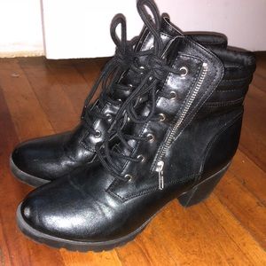 Black Combat Boots w/ heel
